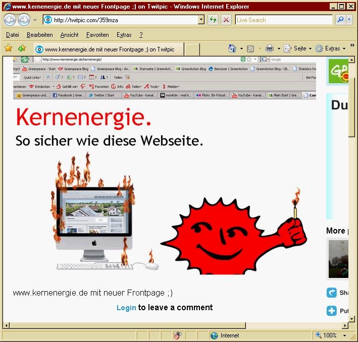 So sah es kurzzeitig auf kernenergie.de aus ... ;-D